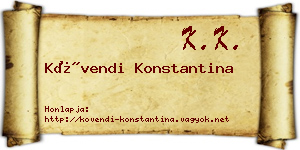 Kövendi Konstantina névjegykártya